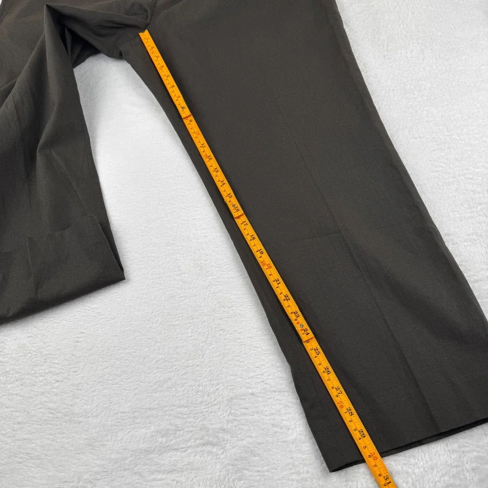 Stafford Linen Blend Trousers Mens 44x30 Brown Classic‎ Fit Flat Front Pants